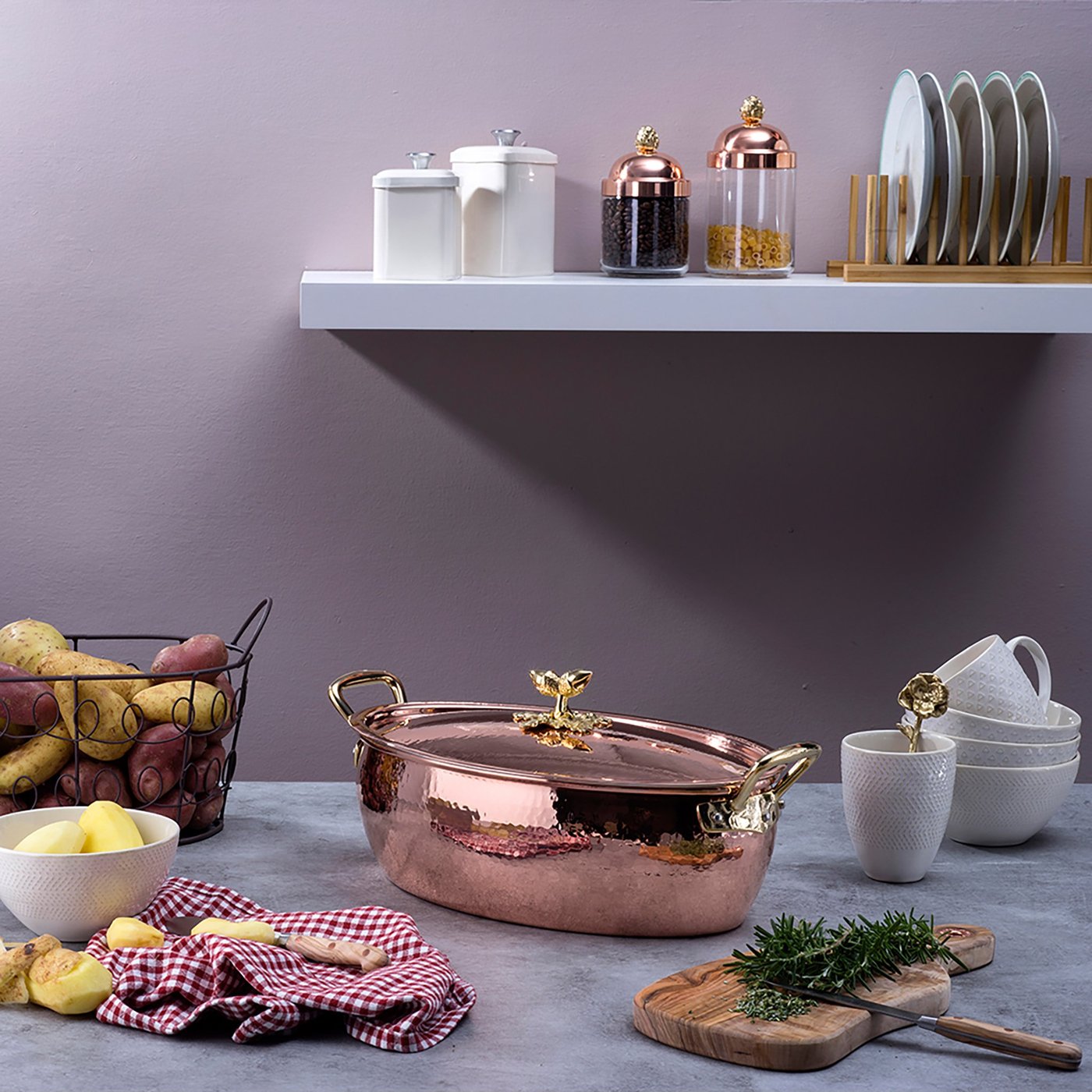 Ruffoni Historia Decor Oval Deep Covered Roaster